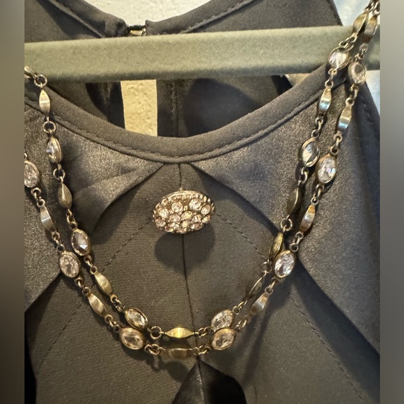 HOW AND WEN Silk Satin Camisole Top Sequin Beaded Embellishments Size 6 Dk Gray - Picture 5 of 9